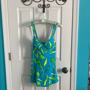 La Blanca Blue and Green One Piece Swimsuit size 10